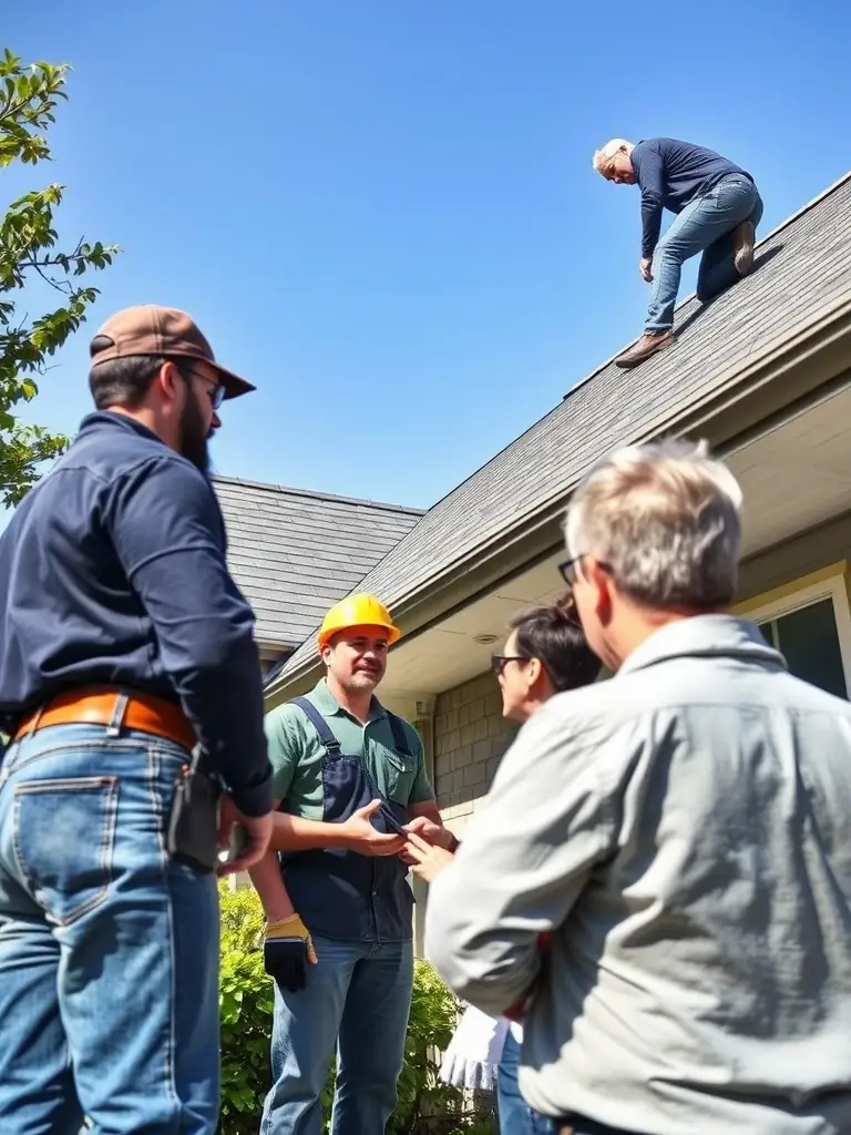 A high-definition photograph showcasing a roofing crew installing hurricane straps on a roof in Southwest Florida, emphasizing hurricane preparedness.
